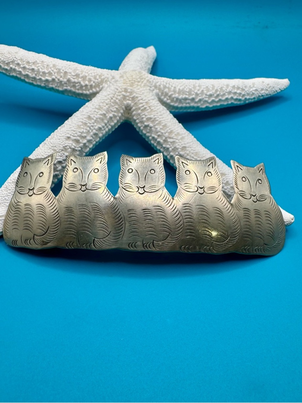 Cat Alpaca Silver Hair Clip